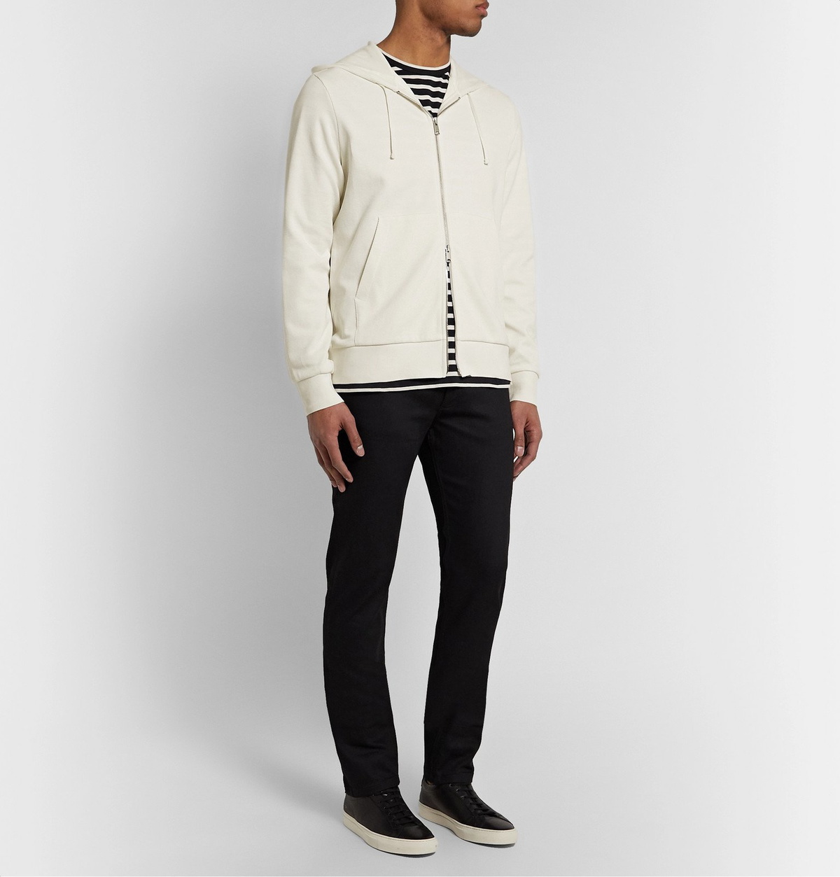 Theory - Mattis Waffle-Knit Organic Pima Cotton Zip-Up Hoodie