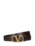 VALENTINO GARAVANI - 30mm Leather Belt W/ V Logo Buckle