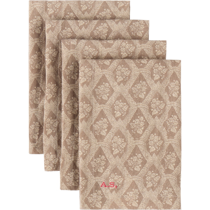 Photo: Autumn Sonata Four-Pack Brown & Beige Katerina Napkins