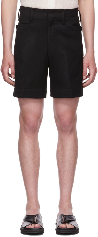Photo: Factor's Black Wool Shorts