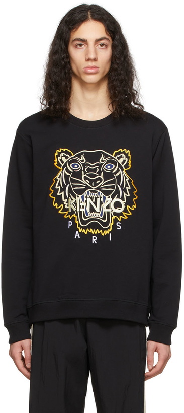 Photo: Kenzo Black & Yellow The Year Of The Tiger Embroidered Tiger Sweatshirt