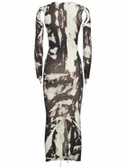 ANDREADAMO - Printed Sculpting Jersey Cutout Dress