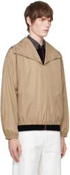 Marni Beige Nylon Funnel Neck Jacket