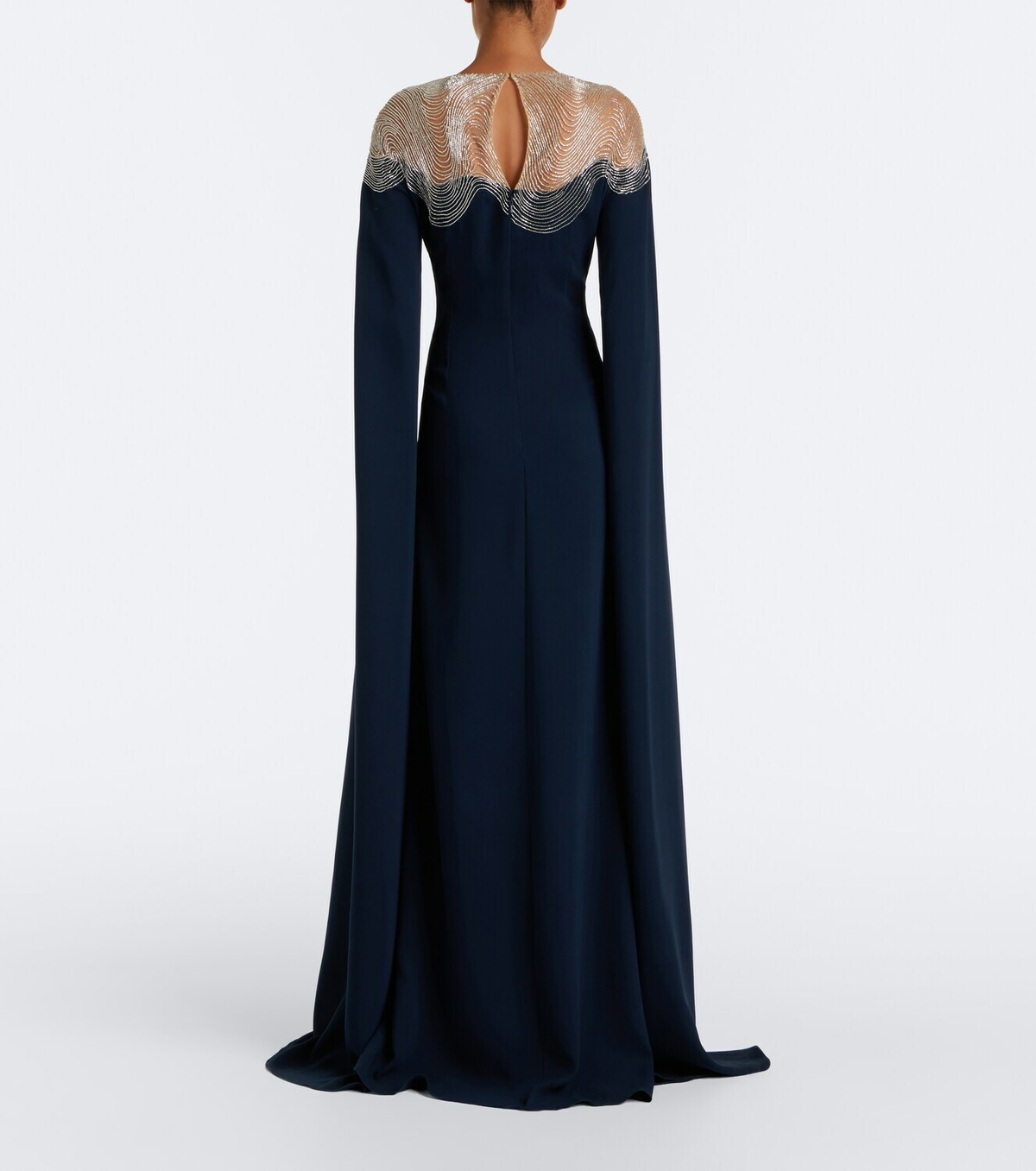 Oscar de la Renta Embellished silk-blend georgette gown