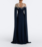 Oscar de la Renta Embellished silk-blend georgette gown