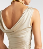 Versace Medusa ruched jersey gown