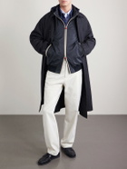 Kiton - Suede-Trimmed Shell Hooded Jacket - Blue
