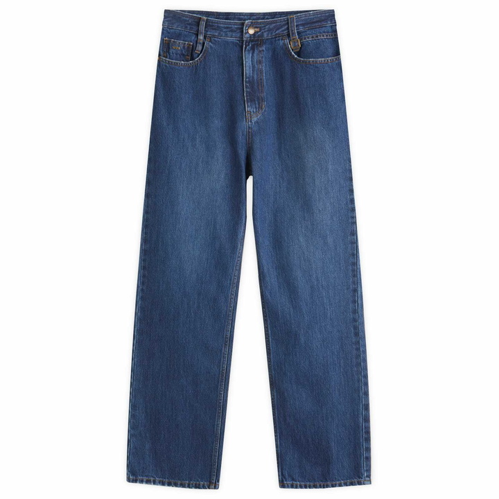 Photo: Wooyoungmi Men's Wide Leg Jeans in Blue