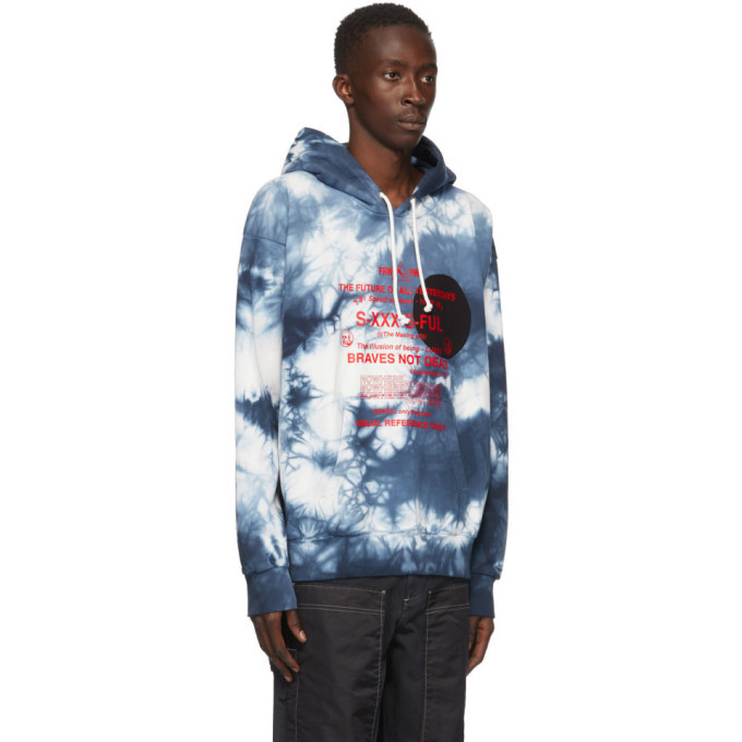 Diesel Blue and White Tie-Dye S-Moony Hoodie Diesel