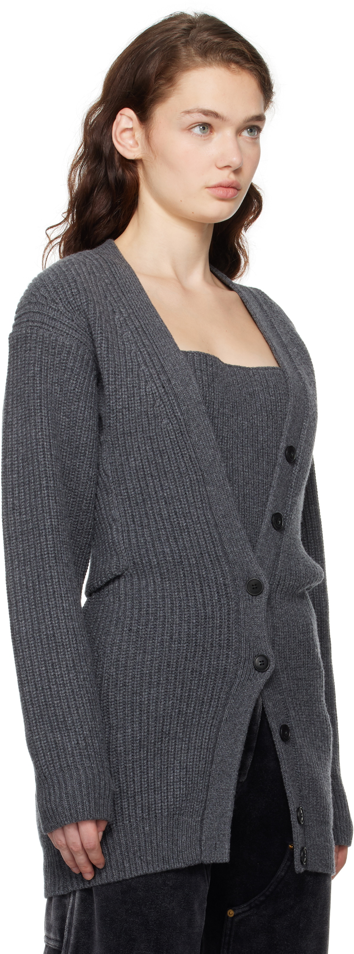Alexander Wang Gray Pre-Styled Twinset Cardigan