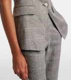 Veronica Beard Lois checked linen-blend vest