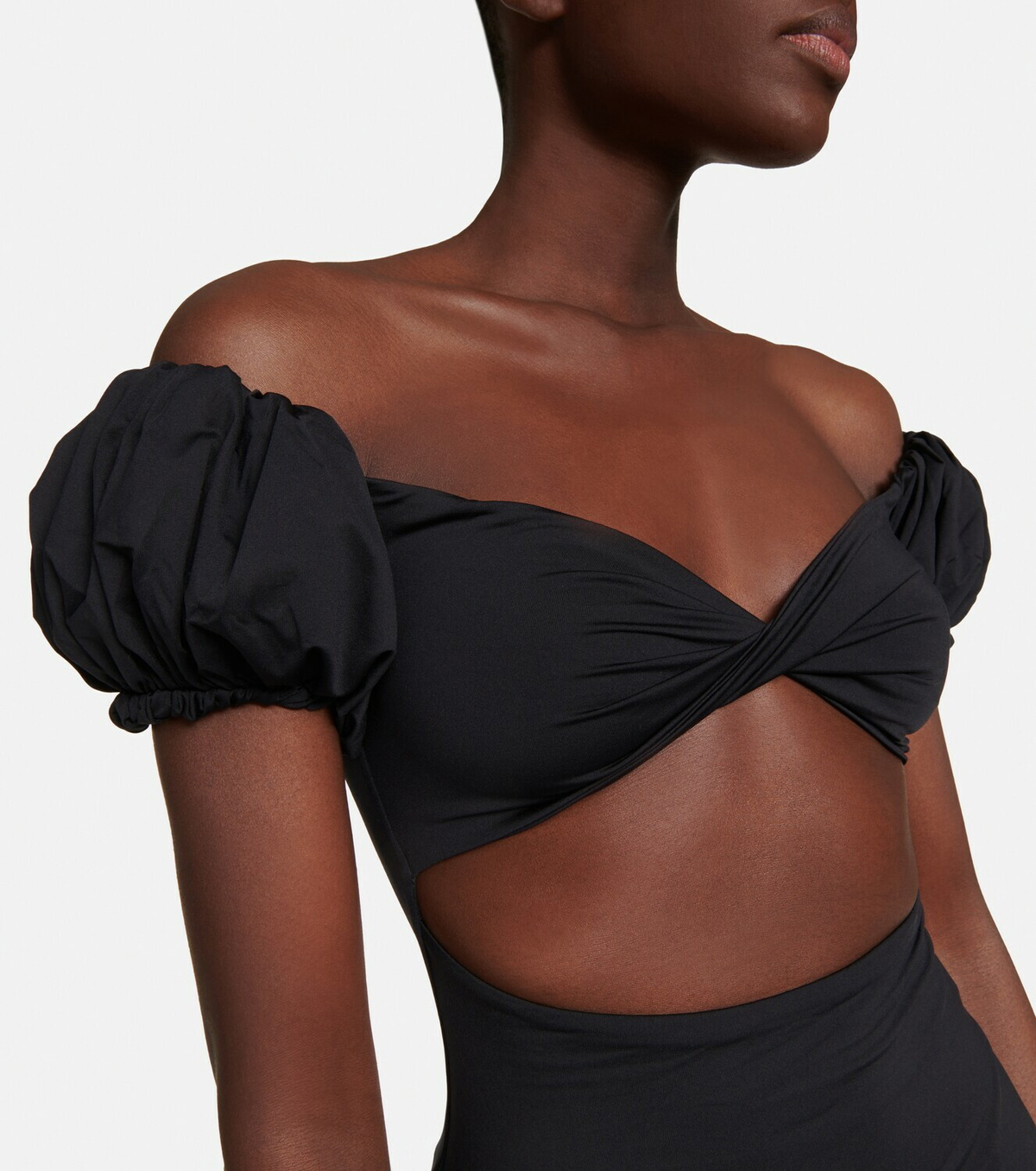 Giambattista Valli - Puff-sleeve cutout swimsuit