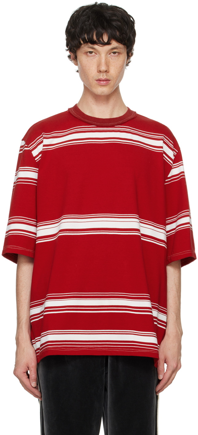 Camiel Fortgens Brown Velvet Striped Tailored T-Shirt Camiel Fortgens