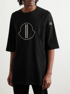 Rick Owens - Moncler Logo-Print Cotton-Jersey T-Shirt - Black