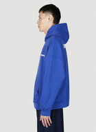 Balenciaga - Logo Print Hooded Sweatshirt in Blue