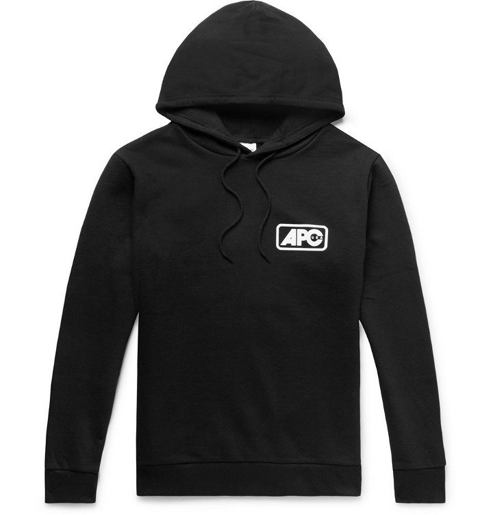 Photo: A.P.C. - Logo-Print Loopback Cotton-Jersey Hoodie - Black