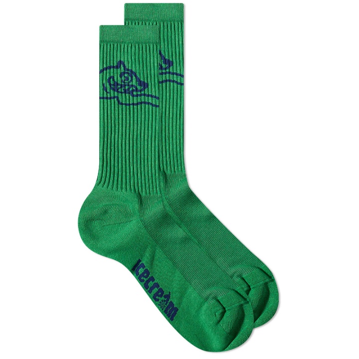 Photo: ICECREAM Men's Running Dog Socks in Green