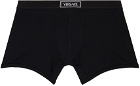 Versace Underwear Black Graphic Boxers