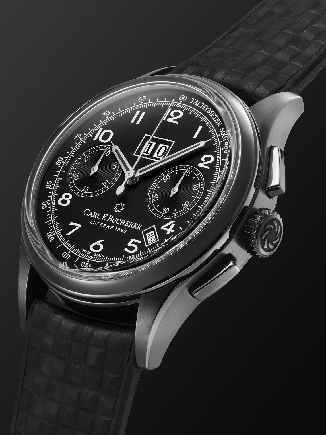 Carl F. Bucherer - Heritage BiCompax Annual Automatic 41mm Stainless Steel and Rubber Watch, Ref. No. 00.10803.12.32.01