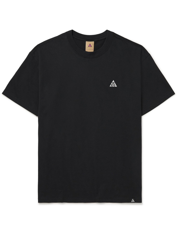 Photo: NIKE - ACG NRG Logo-Embroidered Jersey T-Shirt - Black