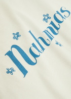Nahmias Ringer Logo-print Cotton T-shirt White And Blue