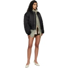 Entire Studios Black Cropped Broad Bomber Jacket