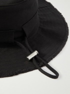 Jacquemus - Artichaut Logo-Embellished Cotton-Canvas Bucket Hat - Black