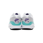 Nike White and Blue Air Max 1 Anniversary Sneakers