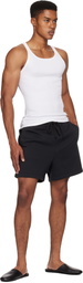 SKIMS Black Cotton Fleece Relaxed Shorts