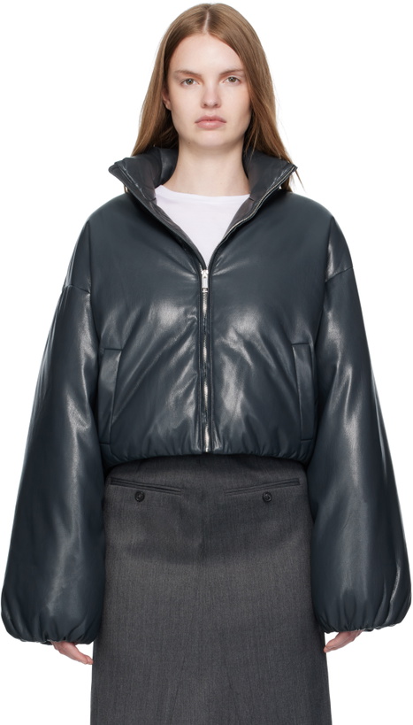 Photo: Nanushka Black Lilima Down Vegan Leather Jacket