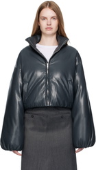 Nanushka Black Lilima Down Vegan Leather Jacket