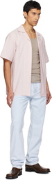 Lanvin Pink Striped Bowling Shirt
