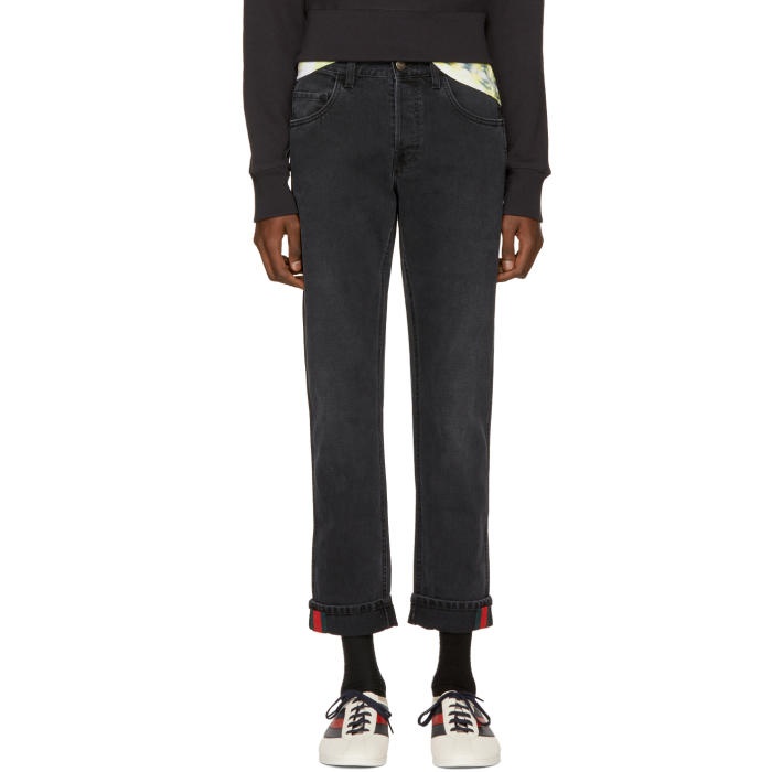 Photo: Gucci Black Tapered Web Jeans