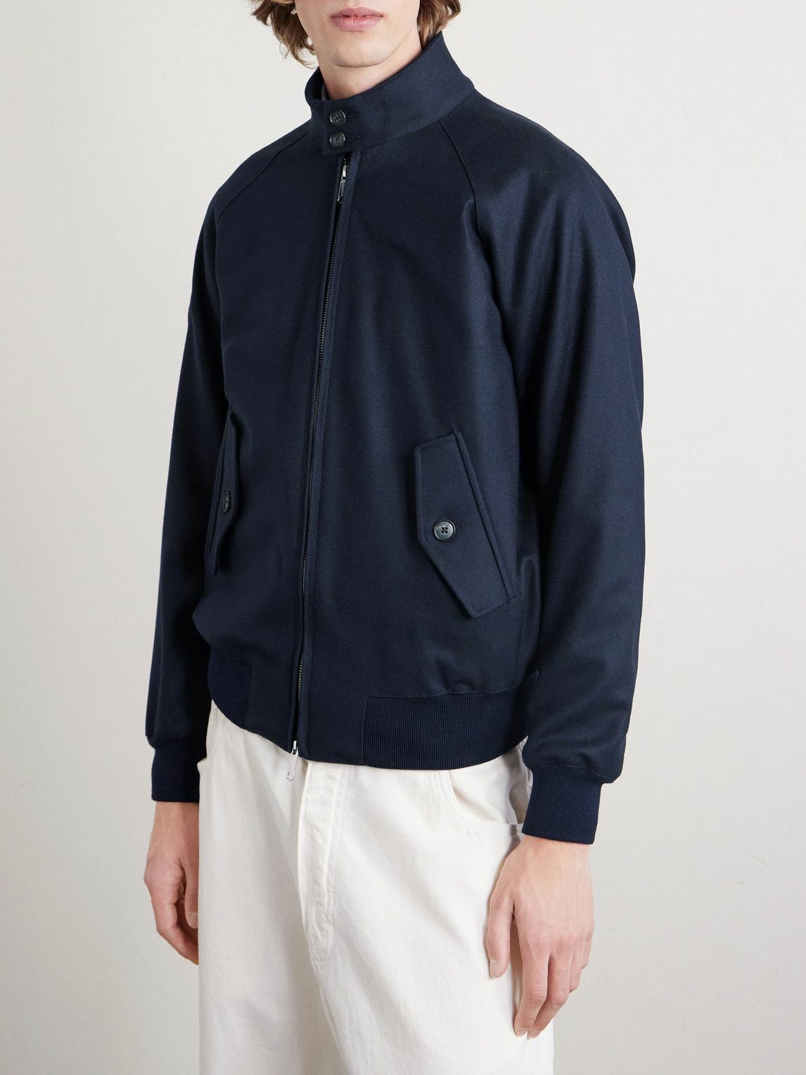 Baracuta - G9 Melton Virgin Wool-Blend Harrington Jacket - Blue