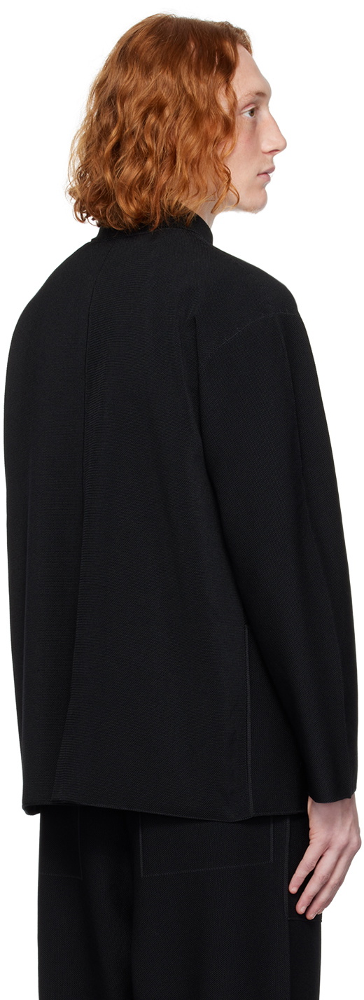 HOMME PLISSÉ ISSEY MIYAKE Black Inlaid Cardigan HOMME PLISSÉ ISSEY MIYAKE Black Inlaid Cardigan