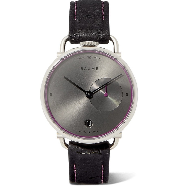 Photo: Baume - 35mm Stainless Steel and Cork Watch, Ref. No. 10604 - Gray
