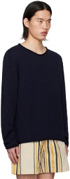 The Elder Statesman Navy Crewneck Sweater