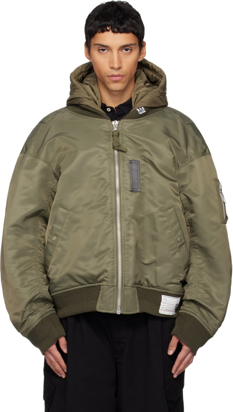 Photo: Maison MIHARA YASUHIRO Green Extended Placket Hood Flight Jacket