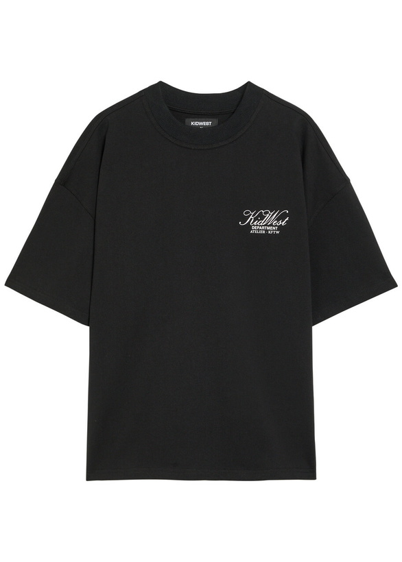 Photo: Kidwest Script Logo-print Cotton T-shirt Black