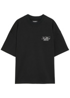Kidwest Script Logo-print Cotton T-shirt Black