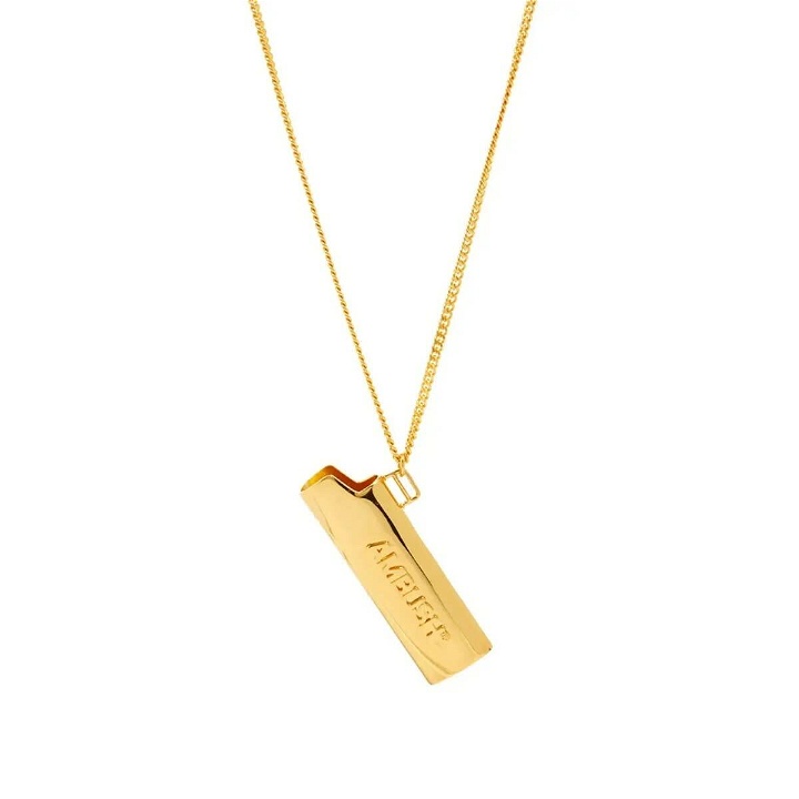 Photo: Ambush Men's Logo Lighter Case Necklace in Gold