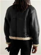 SAINT LAURENT - Reversible Leather-Trimmed Shearling Flight Jacket - Black
