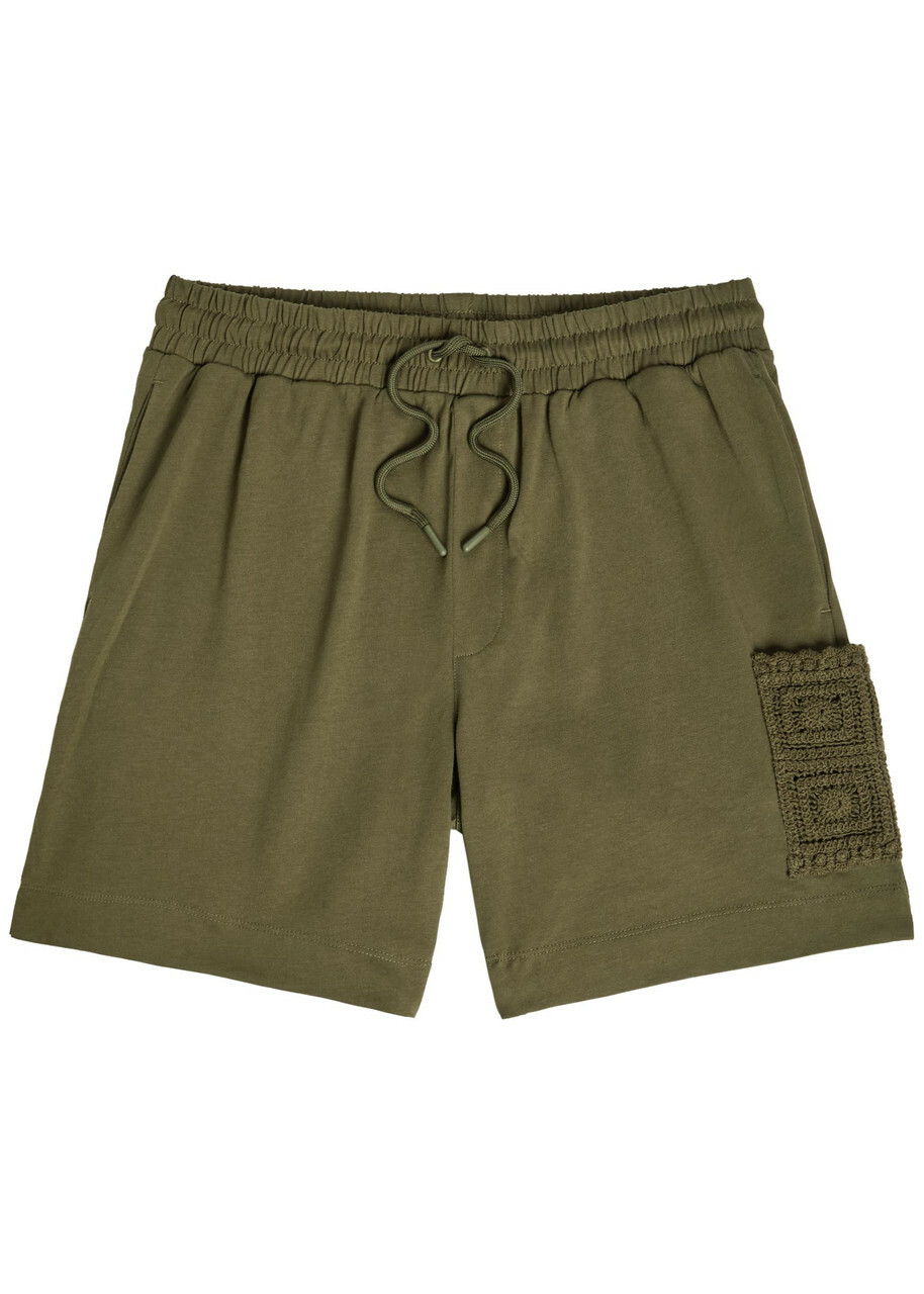 Che Inigo Crochet and Jersey Shorts Dark Green