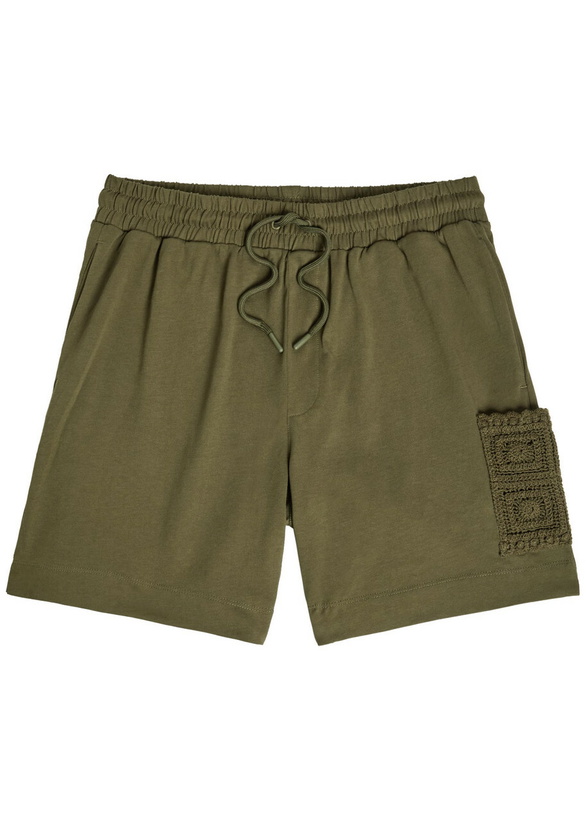 Photo: Che Inigo Crochet and Jersey Shorts Dark Green