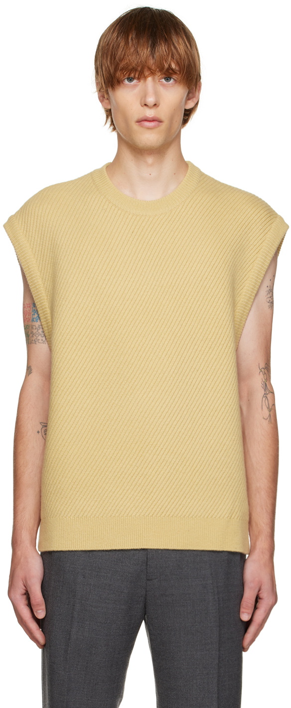 Solid Homme Yellow Minimal Vest