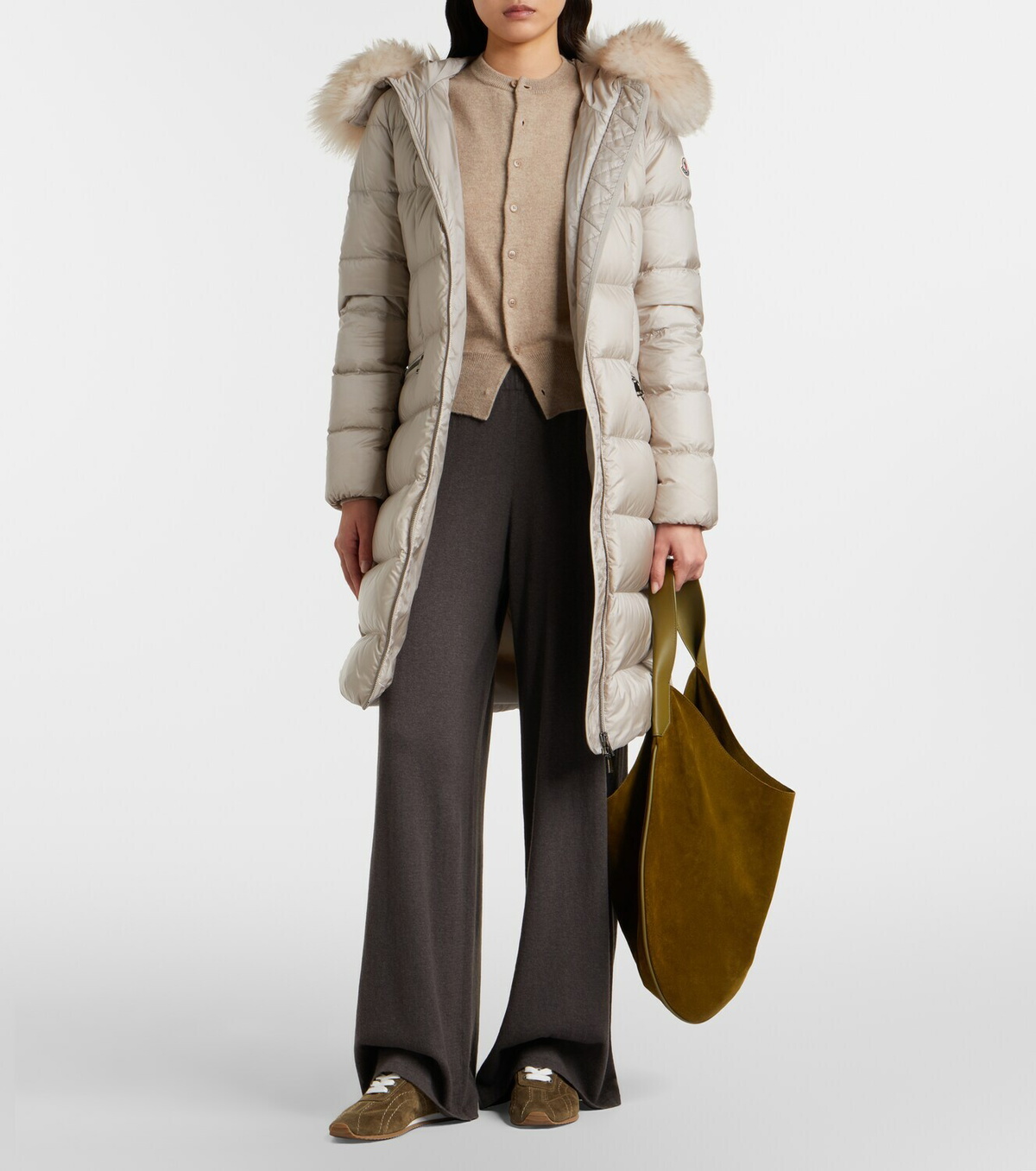Moncler Boedic shearling-trimmed down coat
