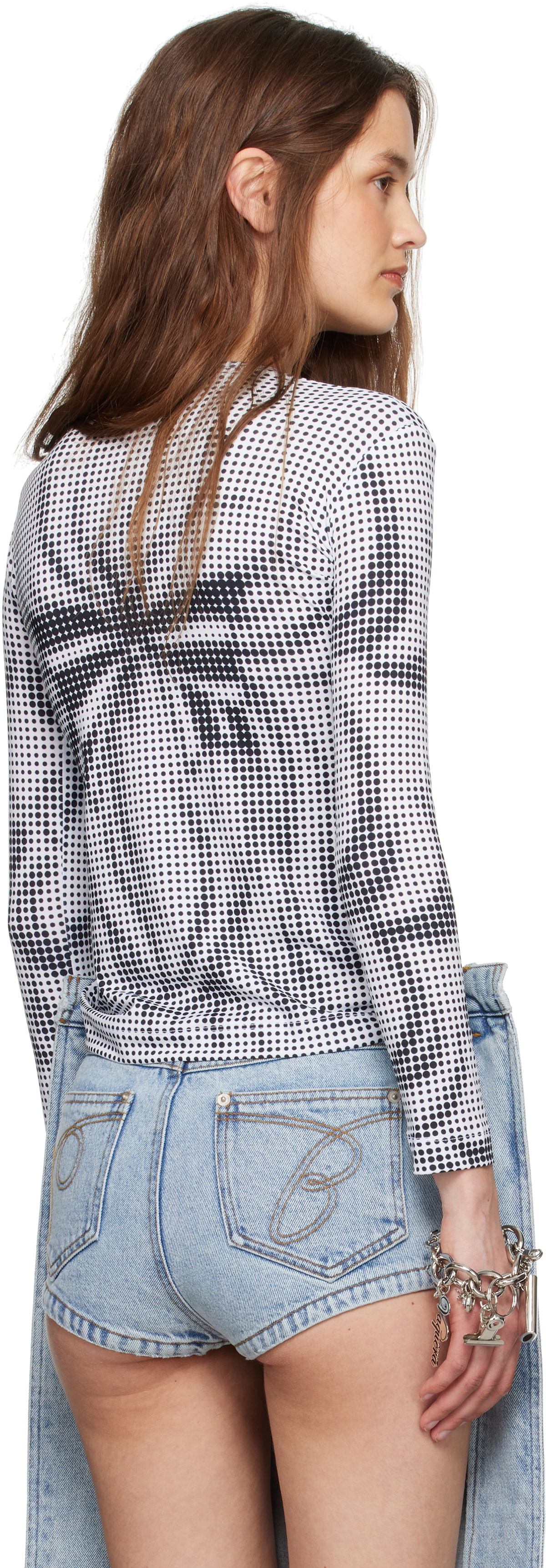 Pushbutton Black & White Pixel Crying Girl Jersey T-shirt