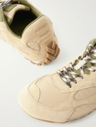 Bottega Veneta - Orbit Leather and Shell-Trimmed Suede Sneakers - Green