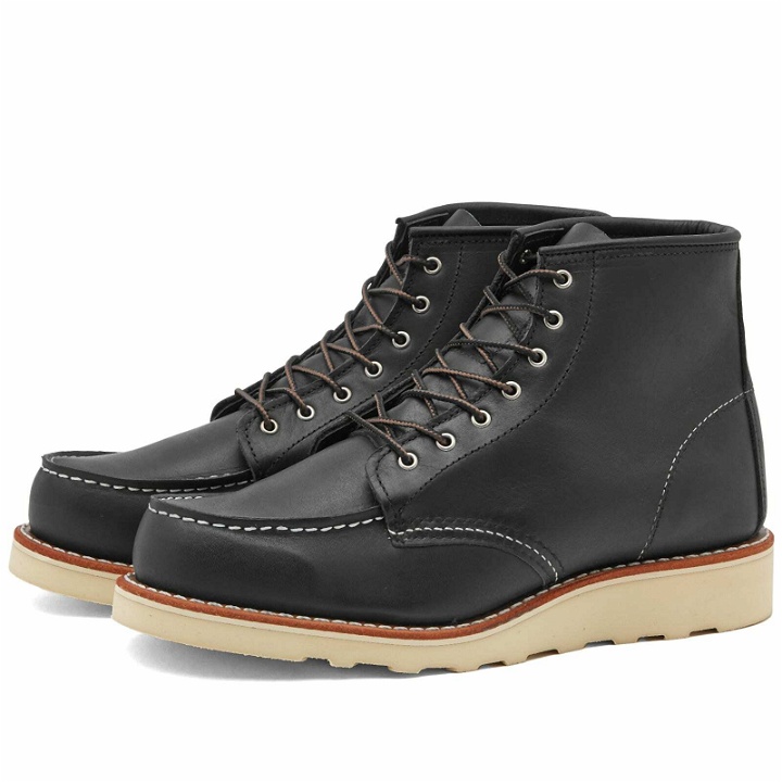 Photo: Red Wing Women's 3373 Heritage 6" Moc Toe Boot in Black Boundary Leather