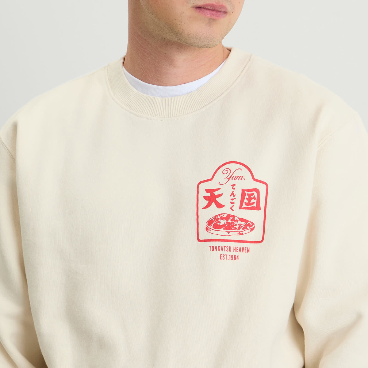 Edwin Men's Tonkatsu Sweatshirt in Whisper White